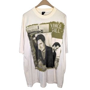 Vintage big sportswear Vince Gill 1997 music band tour AOP shirt men's 3XL